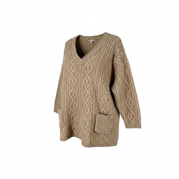 Soft Surroundings Womens 24 Size Cable Knit Boyfriend Sweater Wool Cashmere - Picture 2 of 10